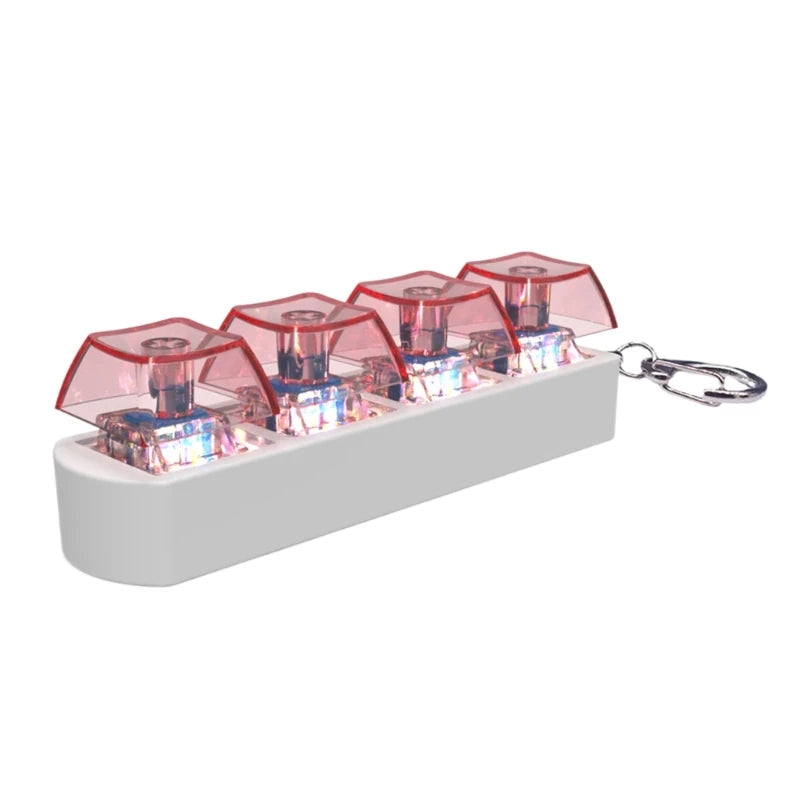 Klickie™ – 4-Tangents LED Nyckelring med Ljus & Stresslindrande Klickkänsla