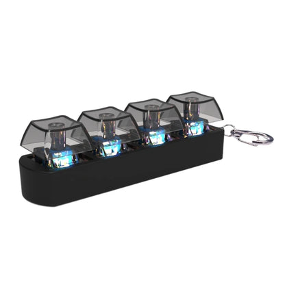 Klickie™ – 4-Tangents LED Nyckelring med Ljus & Stresslindrande Klickkänsla